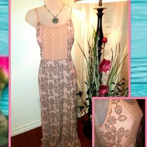 Xhileration Peach & Teal Strap Dress Large